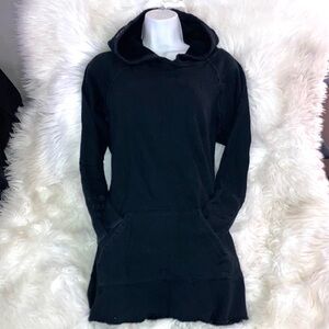 SPIRITUAL GANGSTER Black Oversized Hoodie Longer Sweatshirt L
